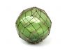 Tabletop LED Lighted Green Japanese Glass Ball Fishing Float with Brown Netting Decoration 10 - 1