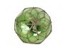 Tabletop LED Lighted Green Japanese Glass Ball Fishing Float with Brown Netting Decoration 10 - 2