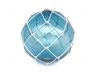 Tabletop LED Lighted Light Blue Japanese Glass Ball Fishing Float with White Netting Decoration 10 - 1