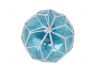 Tabletop LED Lighted Light Blue Japanese Glass Ball Fishing Float with White Netting Decoration 10 - 2