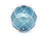 Tabletop LED Lighted Light Blue Japanese Glass Ball Fishing Float with White Netting Decoration 10 - 4