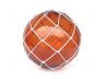 Tabletop LED Lighted Orange Japanese Glass Ball Fishing Float with White Netting Decoration 10 - 1