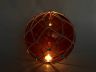 Tabletop LED Lighted Orange Japanese Glass Ball Fishing Float with White Netting Decoration 10 - 5