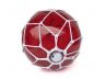 Tabletop LED Lighted Red Japanese Glass Ball Fishing Float with White Netting Decoration 10 - 4