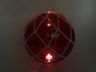 Tabletop LED Lighted Red Japanese Glass Ball Fishing Float with White Netting Decoration 10 - 6