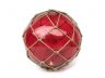 Tabletop LED Lighted Red Japanese Glass Ball Fishing Float with Brown Netting Decoration 10 - 1