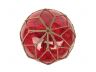 Tabletop LED Lighted Red Japanese Glass Ball Fishing Float with Brown Netting Decoration 10 - 3