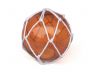 Tabletop LED Lighted Orange Japanese Glass Ball Fishing Float with White Netting Decoration 4 - 1