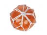 Tabletop LED Lighted Orange Japanese Glass Ball Fishing Float with White Netting Decoration 4 - 3