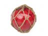 Tabletop LED Lighted Red Japanese Glass Ball Fishing Float with Brown Netting Decoration 4 - 1