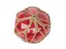 Tabletop LED Lighted Red Japanese Glass Ball Fishing Float with Brown Netting Decoration 4 - 2