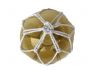 Tabletop LED Lighted Amber Japanese Glass Ball Fishing Float with White Netting Decoration 4 - 2