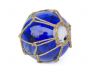 Tabletop LED Lighted Dark Blue Japanese Glass Ball Fishing Float with Brown Netting Decoration 4 - 4