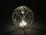 Tabletop LED Lighted Clear Japanese Glass Ball Fishing Float with White Netting Decoration 4 - 4
