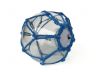Tabletop LED Lighted Clear Japanese Glass Ball Fishing Float with Blue Netting Decoration 4 - 3