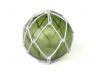 Tabletop LED Lighted Green Japanese Glass Ball Fishing Float with White Netting Decoration 4 - 1
