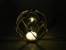 Tabletop LED Lighted Green Japanese Glass Ball Fishing Float with Brown Netting Decoration 4 - 5