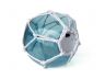 Tabletop LED Lighted Light Blue Japanese Glass Ball Fishing Float with White Netting Decoration 4 - 4