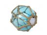 Tabletop LED Lighted Light Blue Japanese Glass Ball Fishing Float with Brown Netting Decoration 4 - 3