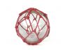 Tabletop LED Lighted Clear Japanese Glass Ball Fishing Float with Red Netting Decoration 4 - 6