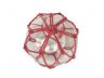 Tabletop LED Lighted Clear Japanese Glass Ball Fishing Float with Red Netting Decoration 4 - 5