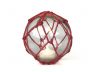 Tabletop LED Lighted Clear Japanese Glass Ball Fishing Float with Red Netting Decoration 4 - 3