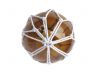 LED Lighted Amber Japanese Glass Ball Fishing Float with White Netting Decoration 6 - 8
