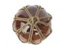 Tabletop LED Lighted Amber Japanese Glass Ball Fishing Float with Brown Netting Decoration 6 - 2