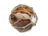 Tabletop LED Lighted Amber Japanese Glass Ball Fishing Float with Brown Netting Decoration 6 - 3