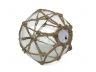 Tabletop LED Lighted Clear Japanese Glass Ball Fishing Float with Brown Netting Decoration 6 - 3