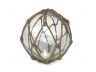 Tabletop LED Lighted Clear Japanese Glass Ball Fishing Float with Brown Netting Decoration 6 - 5