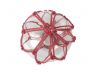 Tabletop LED Lighted Clear Japanese Glass Ball Fishing Float with Red Netting Decoration 6 - 2