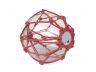 Tabletop LED Lighted Clear Japanese Glass Ball Fishing Float with Red Netting Decoration 6 - 3