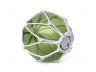 Tabletop LED Lighted Green  Japanese Glass Ball Fishing Float with White Netting Decoration 6 - 3