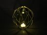 Tabletop LED Lighted Green  Japanese Glass Ball Fishing Float with White Netting Decoration 6 - 6