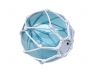Tabletop LED Lighted Light Blue Japanese Glass Ball Fishing Float with White Netting Decoration 6 - 3