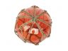 Tabletop LED Lighted Orange Japanese Glass Ball Fishing Float with Brown Netting Decoration 6 - 3