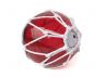 Tabletop LED Lighted Red Japanese Glass Ball Fishing Float with White Netting Decoration 6 - 4
