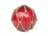 Tabletop LED Lighted Red Japanese Glass Ball Fishing Float with Brown Netting Decoration 6 - 1