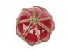 Tabletop LED Lighted Red Japanese Glass Ball Fishing Float with Brown Netting Decoration 6 - 2