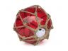 Tabletop LED Lighted Red Japanese Glass Ball Fishing Float with Brown Netting Decoration 6 - 3