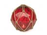 Tabletop LED Lighted Red Japanese Glass Ball Fishing Float with Brown Netting Decoration 6 - 4