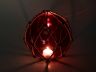 Tabletop LED Lighted Red Japanese Glass Ball Fishing Float with Brown Netting Decoration 6 - 5