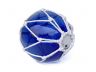 Tabletop LED Lighted Dark Blue Japanese Glass Ball Fishing Float with White Netting Decoration 6 - 3