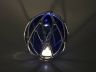 Tabletop LED Lighted Dark Blue Japanese Glass Ball Fishing Float with White Netting Decoration 6 - 5