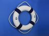 Classic White Decorative Anchor Lifering with Blue Bands 20 - 9