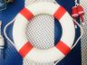 Classic White Decorative Anchor Lifering With Orange Bands 20 - 3