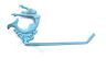 Rustic Light Blue Cast Iron Decorative Arching Mermaid Bathroom Set of 3 - Large Bath Towel Holder and Towel Ring and Toilet Paper Holder - 3