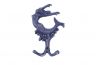 Rustic Dark Blue Cast Iron Mermaid Key Hook 6 - 1