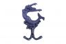 Rustic Dark Blue Cast Iron Mermaid Key Hook 6 - 2